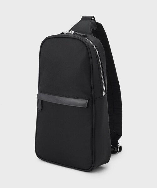 TAKEO KIKUCHI（タケオキクチ）の「◆【ヘビタン】レザーコンビナイロン ワンショルダーバッグ（ボディバッグ/ウエストポーチ・メンズ・ブラック/ダークブラウン・00）」の7枚目の写真