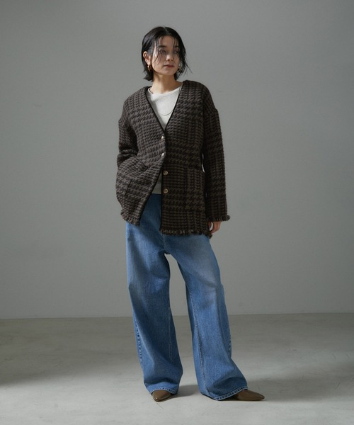 ジョンブランニガン ベージュ ノーカラージャケット 36 John branigan