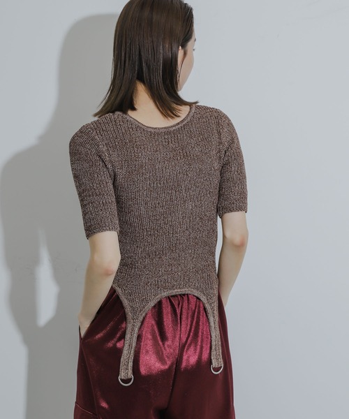 SENSE OF PLACE by URBAN RESEARCH（センスオブプレイスバイアーバンリサーチ）の「ガーターデザインセーター(5分袖)（ニット/セーター・レディース・ベージュ/ブラック/ブラウン・ONE）」の10枚目の写真
