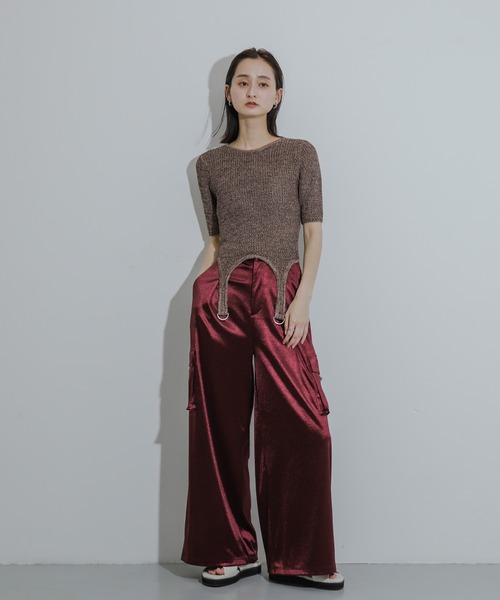 SENSE OF PLACE by URBAN RESEARCH（センスオブプレイスバイアーバンリサーチ）の「ガーターデザインセーター(5分袖)（ニット/セーター・レディース・ベージュ/ブラック/ブラウン・ONE）」の11枚目の写真