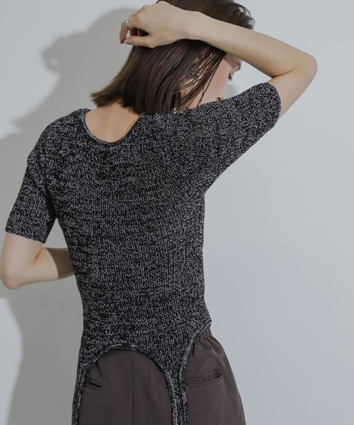 SENSE OF PLACE by URBAN RESEARCH（センスオブプレイスバイアーバンリサーチ）の「ガーターデザインセーター(5分袖)（ニット/セーター・レディース・ベージュ/ブラック/ブラウン・ONE）」の13枚目の写真