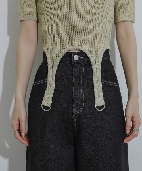 SENSE OF PLACE by URBAN RESEARCH（センスオブプレイスバイアーバンリサーチ）の「ガーターデザインセーター(5分袖)（ニット/セーター・レディース・ベージュ/ブラック/ブラウン・ONE）」の15枚目の写真