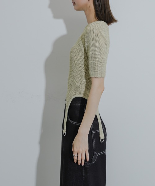 SENSE OF PLACE by URBAN RESEARCH（センスオブプレイスバイアーバンリサーチ）の「ガーターデザインセーター(5分袖)（ニット/セーター・レディース・ベージュ/ブラック/ブラウン・ONE）」の17枚目の写真