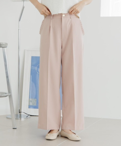 flower(フラワー)の「スモーキータックパンツ(その他パンツ・レディース・ベージュ/ピンク・FREE/S)」の1枚目の写真