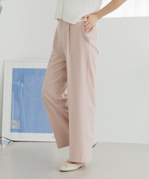 flower(フラワー)の「スモーキータックパンツ(その他パンツ・レディース・ベージュ/ピンク・FREE/S)」の9枚目の写真