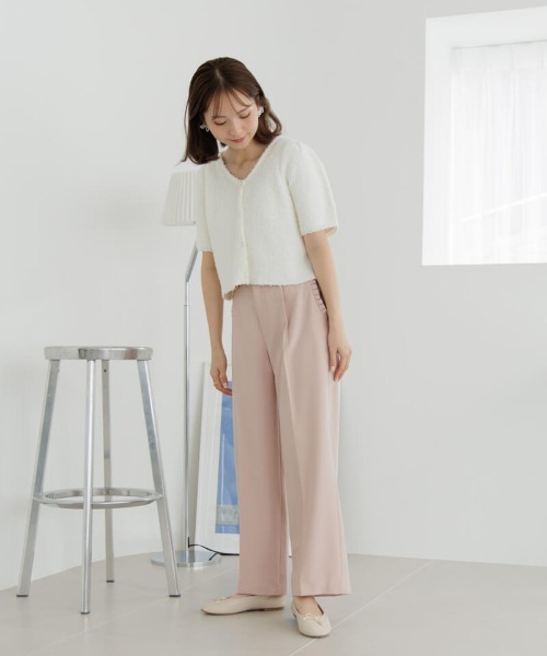 flower(フラワー)の「スモーキータックパンツ(その他パンツ・レディース・ベージュ/ピンク・FREE/S)」の6枚目の写真