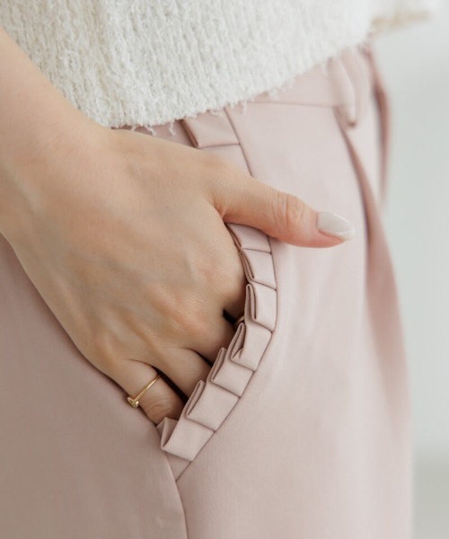 flower(フラワー)の「スモーキータックパンツ(その他パンツ・レディース・ベージュ/ピンク・FREE/S)」の4枚目の写真