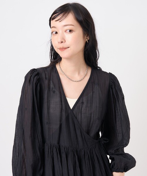 FREAK'S STORE（フリークスストア）の「ワッシャーハート刺繍 カシュクールチュニック / ミニワンピース（ワンピース・レディース・ピンク/ブラック/オフホワイト・ﾌﾘ-）」の17枚目の写真