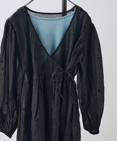 FREAK'S STORE（フリークスストア）の「ワッシャーハート刺繍 カシュクールチュニック / ミニワンピース（ワンピース・レディース・ピンク/ブラック/オフホワイト・ﾌﾘ-）」の18枚目の写真