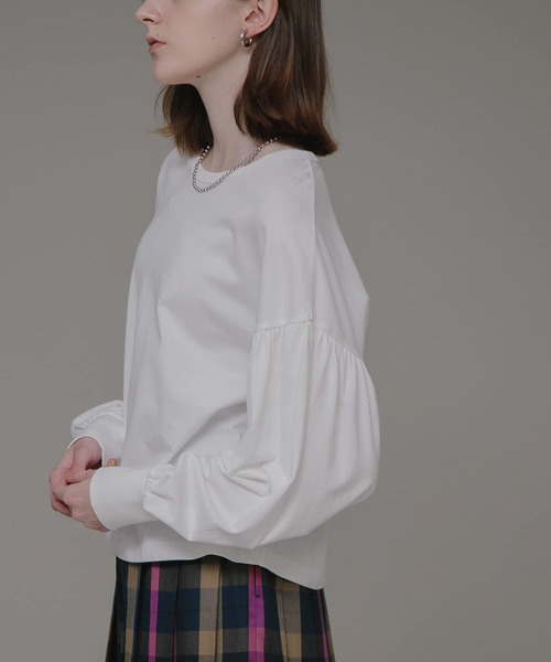 URBAN RESEARCH Sonny Label(アーバンリサーチサニーレーベル)の「『WEB限定』USAコットン袖ボリュームロングTシャツ(Tシャツ/カットソー・レディース・オフホワイト/ブラック/グレー系その他/ブルー系その他・FREE)」の5枚目の写真