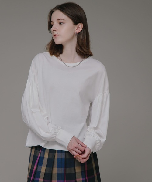 URBAN RESEARCH Sonny Label(アーバンリサーチサニーレーベル)の「『WEB限定』USAコットン袖ボリュームロングTシャツ(Tシャツ/カットソー・レディース・オフホワイト/ブラック/グレー系その他/ブルー系その他・FREE)」の6枚目の写真