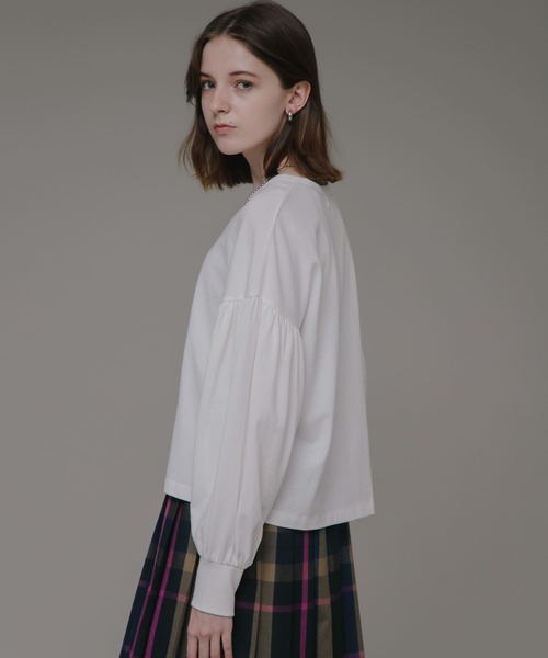 URBAN RESEARCH Sonny Label(アーバンリサーチサニーレーベル)の「『WEB限定』USAコットン袖ボリュームロングTシャツ(Tシャツ/カットソー・レディース・オフホワイト/ブラック/グレー系その他/ブルー系その他・FREE)」の9枚目の写真