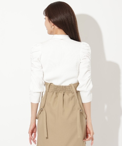 【セール】袖ギャザーボウタイ付きニットプルオーバー（ニット/セーター）｜And Couture（アンドクチュール） pattayablatt.com