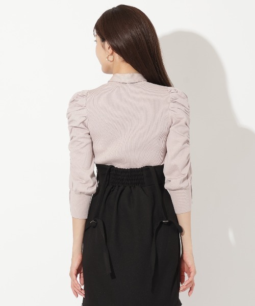 【セール】袖ギャザーボウタイ付きニットプルオーバー（ニット/セーター）｜And Couture（アンドクチュール） pattayablatt.com