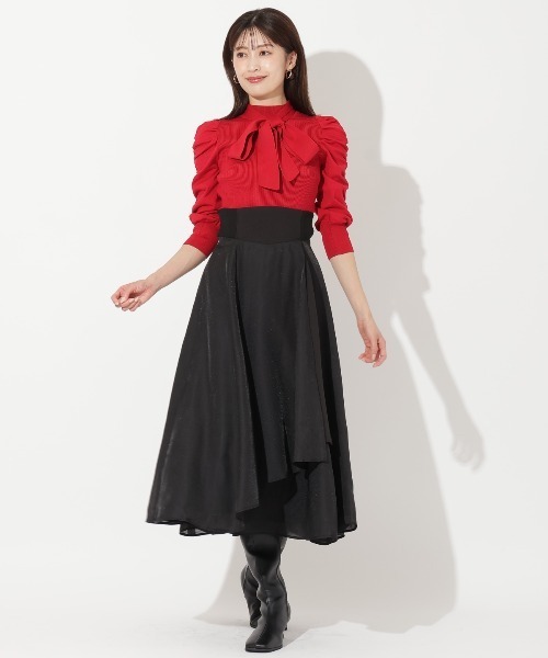 【セール】袖ギャザーボウタイ付きニットプルオーバー（ニット/セーター）｜And Couture（アンドクチュール） pattayablatt.com