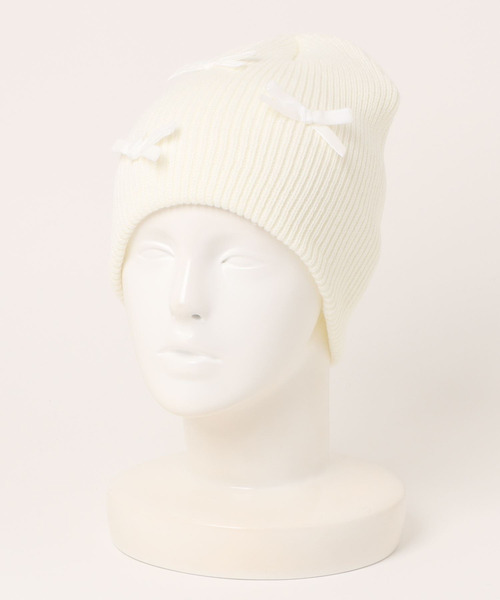 セール】ベロアリボンニット帽（ニットキャップ/ビーニー
