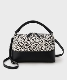 INDIVI | 【2WAY】本革ミックス ブロックボストンミドルバッグ(ボストンバッグ)