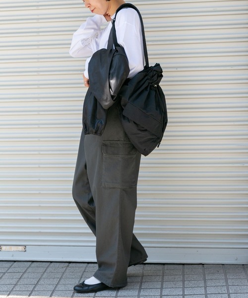 FORK&SPOON（フォークアンドスプーン）の「FORK&SPOON　サスペンダーカーゴパンツ（カーゴパンツ・レディース・カーキ/チャコールグレー・1/2）」の6枚目の写真
