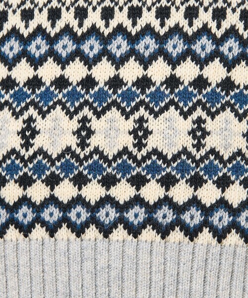 HYKE◆20AW/ノルディックニットベスト(厚手)/1/ウール/BRW セール】ノルディック ニットベスト（ニット/セーター