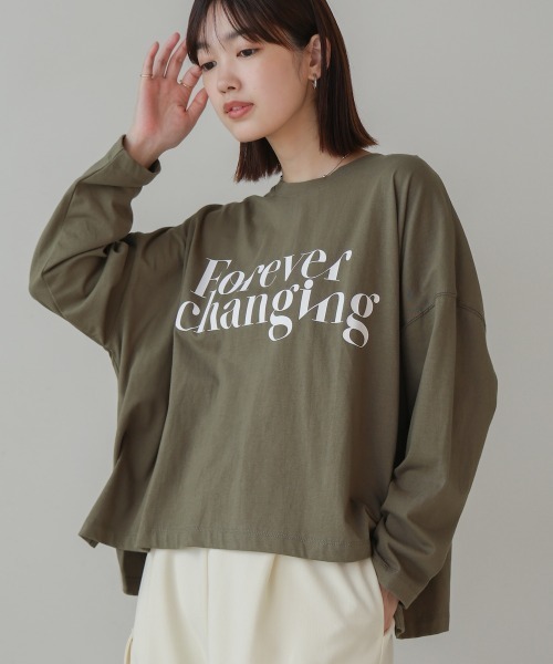 Bou Jeloud（ブージュルード）の「シルケットデザインロゴＴシャツ（Tシャツ/カットソー・レディース・カーキ/ブラック/オフホワイト・38）」の3枚目の写真