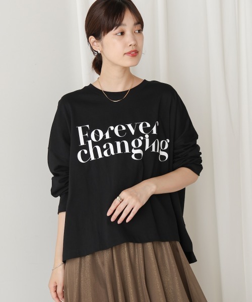 Bou Jeloud（ブージュルード）の「シルケットデザインロゴＴシャツ（Tシャツ/カットソー・レディース・カーキ/ブラック/オフホワイト・38）」の2枚目の写真