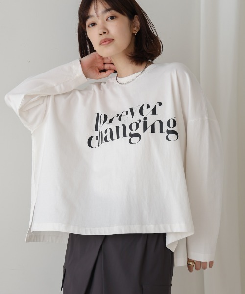 Bou Jeloud（ブージュルード）の「シルケットデザインロゴＴシャツ（Tシャツ/カットソー・レディース・カーキ/ブラック/オフホワイト・38）」の4枚目の写真