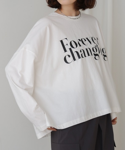 Bou Jeloud（ブージュルード）の「シルケットデザインロゴＴシャツ（Tシャツ/カットソー・レディース・カーキ/ブラック/オフホワイト・38）」の6枚目の写真