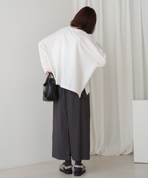 Bou Jeloud（ブージュルード）の「シルケットデザインロゴＴシャツ（Tシャツ/カットソー・レディース・カーキ/ブラック/オフホワイト・38）」の8枚目の写真