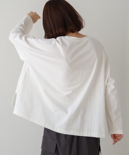 Bou Jeloud（ブージュルード）の「シルケットデザインロゴＴシャツ（Tシャツ/カットソー・レディース・カーキ/ブラック/オフホワイト・38）」の9枚目の写真