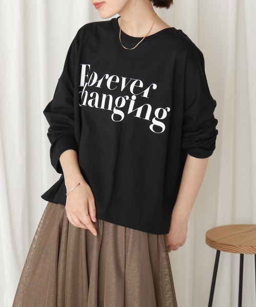 Bou Jeloud（ブージュルード）の「シルケットデザインロゴＴシャツ（Tシャツ/カットソー・レディース・カーキ/ブラック/オフホワイト・38）」の12枚目の写真