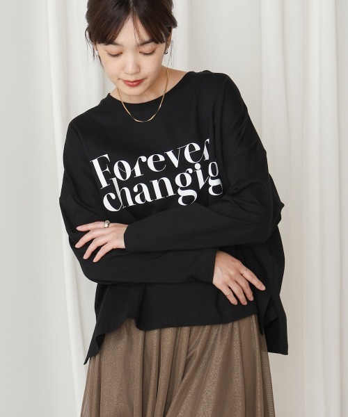 Bou Jeloud（ブージュルード）の「シルケットデザインロゴＴシャツ（Tシャツ/カットソー・レディース・カーキ/ブラック/オフホワイト・38）」の13枚目の写真