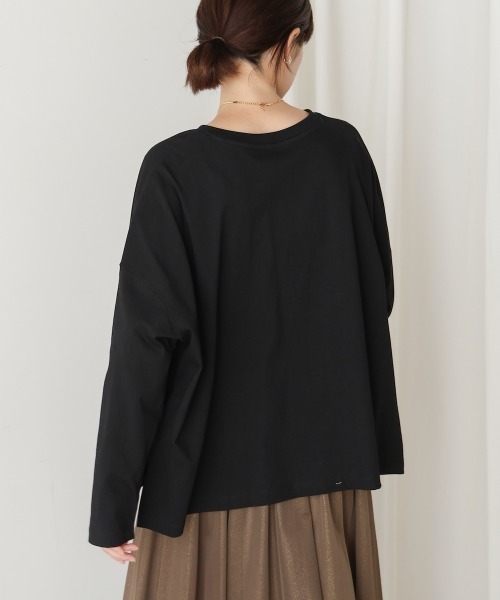 Bou Jeloud（ブージュルード）の「シルケットデザインロゴＴシャツ（Tシャツ/カットソー・レディース・カーキ/ブラック/オフホワイト・38）」の17枚目の写真