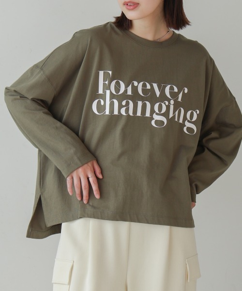 Bou Jeloud（ブージュルード）の「シルケットデザインロゴＴシャツ（Tシャツ/カットソー・レディース・カーキ/ブラック/オフホワイト・38）」の18枚目の写真