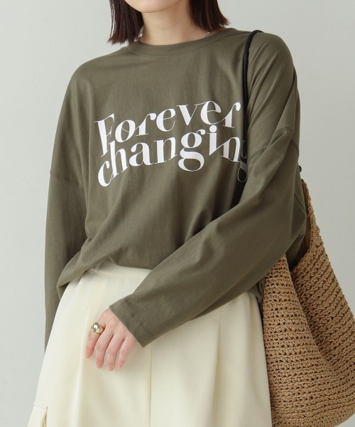 Bou Jeloud（ブージュルード）の「シルケットデザインロゴＴシャツ（Tシャツ/カットソー・レディース・カーキ/ブラック/オフホワイト・38）」の20枚目の写真