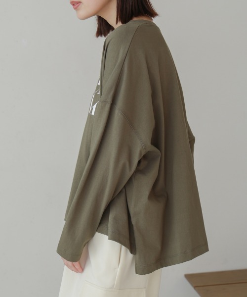 Bou Jeloud（ブージュルード）の「シルケットデザインロゴＴシャツ（Tシャツ/カットソー・レディース・カーキ/ブラック/オフホワイト・38）」の22枚目の写真