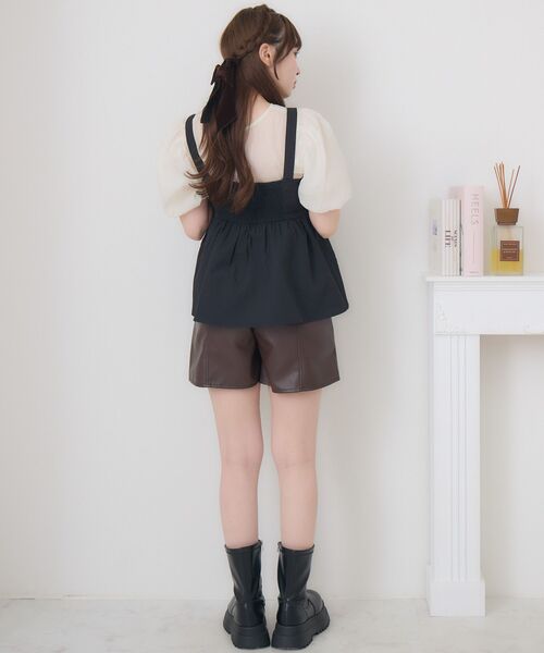 ems excite（エムズエキサイト）の「フロントリボンビスチェSET（シャツ/ブラウス・レディース・ピンク/ブラック/ナチュラル・FREE）」の15枚目の写真