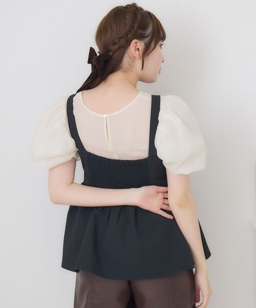 ems excite（エムズエキサイト）の「フロントリボンビスチェSET（シャツ/ブラウス・レディース・ピンク/ブラック/ナチュラル・FREE）」の19枚目の写真