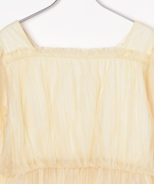 GLOBAL WORK（グローバルワーク）の「シアースクエアブラウス/AND YUA ANY/132130（シャツ/ブラウス・キッズ・アイボリー/ブラック・150cm/160cm）」の11枚目の写真