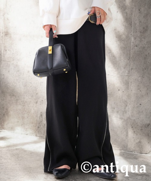 antiqua(アンティカ)の「2wayデザインパンツ(その他パンツ・レディース・ブラック/グレー・P/R)」の2枚目の写真