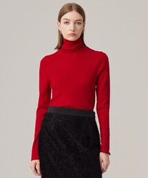 【CLASSY.1月号掲載・新色追加・洗える】エクストラファインメリノ タートルネックプルオーバー