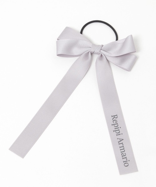 repipi armario（レピピ アルマリオ）の「マットサテンWリボンポニー（ヘアゴム・キッズ・アイボリー/ブラック/ベージュ/グレー・FREE）」の4枚目の写真