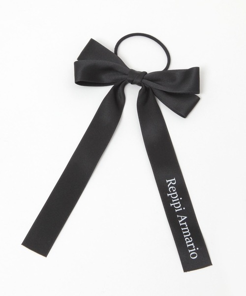 repipi armario（レピピ アルマリオ）の「マットサテンWリボンポニー（ヘアゴム・キッズ・アイボリー/ブラック/ベージュ/グレー・FREE）」の3枚目の写真