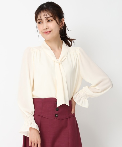 セール】パールボウタイブラウス/MM438112（シャツ/ブラウス）｜MISCH