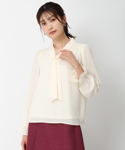MISCH MASCH(ミッシュマッシュ)の「パールボウタイブラウス/MM438112(シャツ/ブラウス・レディース・ホワイト/ベージュ/ブラック・フリ-)」の15枚目の写真