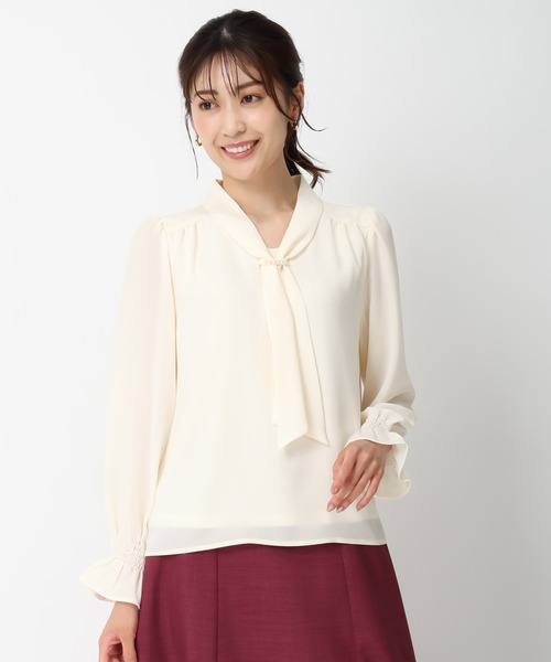 MISCH MASCH(ミッシュマッシュ)の「パールボウタイブラウス/MM438112(シャツ/ブラウス・レディース・ホワイト/ベージュ/ブラック・フリ-)」の16枚目の写真