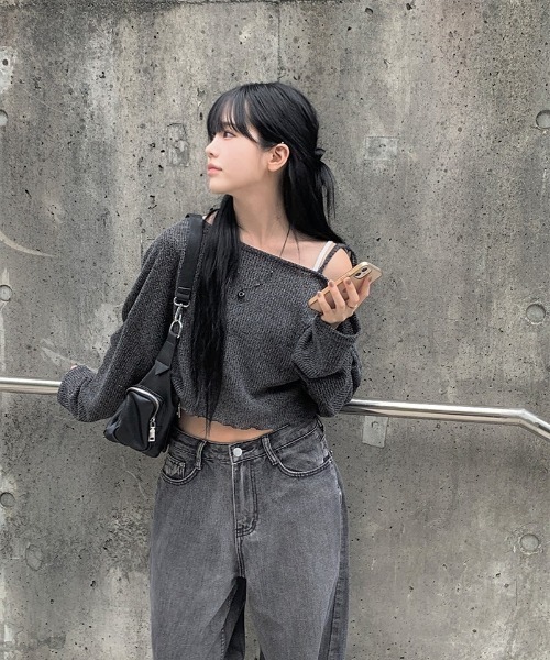 切替ラインデニムパンツ レディース ワイドシルエット　ブラック　large 切替ラインデニムパンツ レディース ワイドシルエット 送料無料