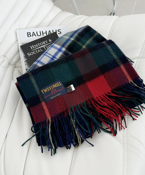 【TWEEDMILL/ツイードミル】チェックストール　パープル TWEEDMILL/ツイードミル】チェックストール パープル