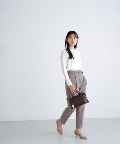 NATURAL BEAUTY BASIC（ナチュラルビューティーベーシック）の「◇フロントタックブラウス（シャツ/ブラウス・レディース・ベージュ/オフホワイト/ダークブラウン・SMALL/MEDIUM）」の9枚目の写真