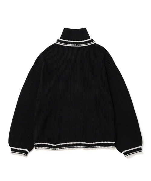 JUNRED（ジュンレッド）の「ハーフジップレイヤードニット（ニット/セーター・メンズ・グリーン/ブラック・L/M/S）」の12枚目の写真