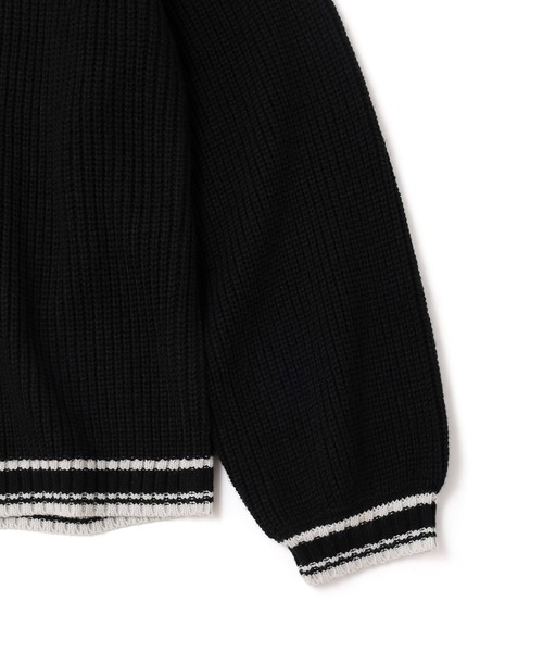 JUNRED（ジュンレッド）の「ハーフジップレイヤードニット（ニット/セーター・メンズ・グリーン/ブラック・L/M/S）」の15枚目の写真